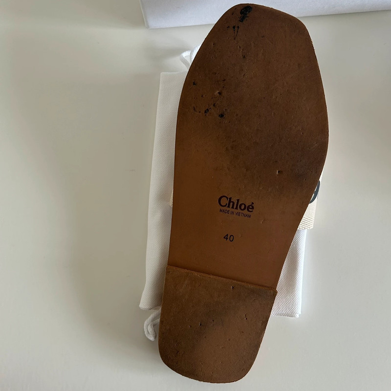 CHLOE MULES WOODY EN LIN POINTURE 40. SANDALES ETE. CHAUSSURES DE LUXE DE SECONDE MAIN. LUXE D'OCCASION PAS CHER CERTIFICAT D'AUTHENTICITE LES TRESORS DE DJEN