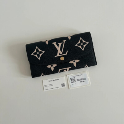 LOUIS VUITTON PORTEFEUILLE EMILIE EN CUIR MONOGRAM EMPREINTE BICOLORE. LUXE DE SECONDE MAIN AUTHENTIQUE. LUXE D'OCCASION PAS CHER CERTIFICAT D'AUTHENTICITE ENTRUPY