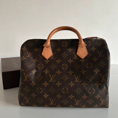 LOUIS VUITTON SPEEDY 30 EN TOILE MONOGRAM. SAC VINTAGE LOUIS VUITTON. SAC D'OCCASION PAS CHER AUTHENTIQUE CERTIFICAT D'AUTHENTICITE ENTRUPY