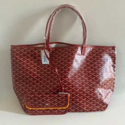 Goyard cabas Saint Louis GM bordeaux. Sac de luxe de seconde main authentique. Sac d'occasion pas cher certificat d'authenticité entrupy