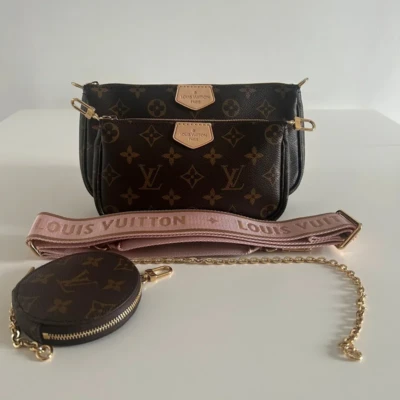 Louis Vuitton multipochette accessoires monogram. Sac de luxe de seconde main authentique. Sac d'occasion pas cher certificat d'authenticité entrupy