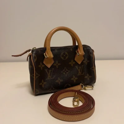 Louis Vuitton speedy nano mini HL monogram SAC DE LUXE DE SECONDE MAIN AUTHENTIQUE CERTIFICAT D'AUTHENTICITE ENTRUPY. SAC DE LUXE D'OCCASION PAS CHER.