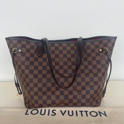 Louis Vuitton neverfull MM damier ébène FULL SET SAC DE LUXE DE SECONDE MAIN AUTHENTIQUE CERTIFICAT D'AUTHENTICITE ENTRUPY. SAC DE LUXE D'OCCASION PAS CHER.