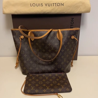 Louis Vuitton neverfull MM monogram pivoine full set. SAC DE LUXE DE SECONDE MAIN AUTHENTIQUE CERTIFICAT D'AUTHENTICITE ENTRUPY. SAC DE LUXE D'OCCASION PAS CHER.