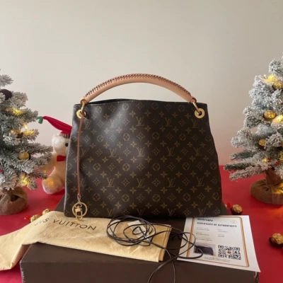 Louis Vuitton artsy MM monogram SAC DE LUXE DE SECONDE MAIN AUTHENTIQUE CERTIFICAT D'AUTHENTICITE ENTRUPY. SAC DE LUXE D'OCCASION PAS CHER. LOUIS VUITTON FULL SET