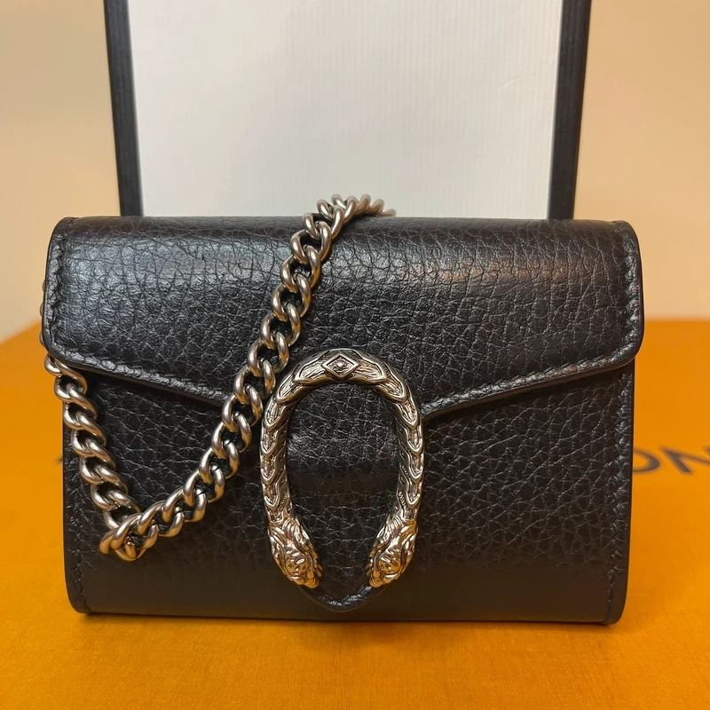 GUCCI micro Dionysus en cuir grainé noir SAC DE LUXE DE SECONDE MAIN AUTHENTIQUE CERTIFICAT D'AUTHENTICITE ENTRUPY. SAC DE LUXE D'OCCASION PAS CHER