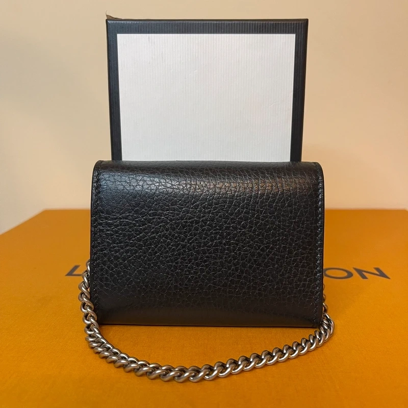 GUCCI micro Dionysus en cuir grainé noir SAC DE LUXE DE SECONDE MAIN AUTHENTIQUE CERTIFICAT D'AUTHENTICITE ENTRUPY. SAC DE LUXE D'OCCASION PAS CHER