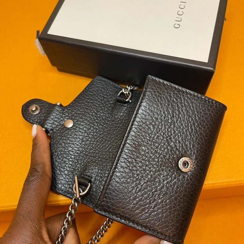 GUCCI micro Dionysus en cuir grainé noir SAC DE LUXE DE SECONDE MAIN AUTHENTIQUE CERTIFICAT D'AUTHENTICITE ENTRUPY. SAC DE LUXE D'OCCASION PAS CHER