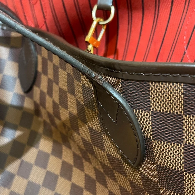 LOUIS VUITTON neverfull MM damier ébène LUXE DE SECONDE MAIN AUTHENTIQUE CERTIFICAT D'AUTHENTICITE ENTRUPY. SAC DE LUXE D'OCCASION PAS CHER LOUIS VUITTON FULL SET