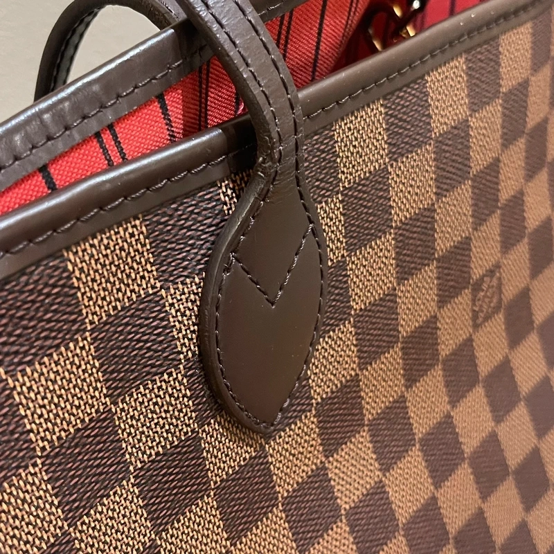 LOUIS VUITTON neverfull MM damier ébène LUXE DE SECONDE MAIN AUTHENTIQUE CERTIFICAT D'AUTHENTICITE ENTRUPY. SAC DE LUXE D'OCCASION PAS CHER LOUIS VUITTON FULL SET