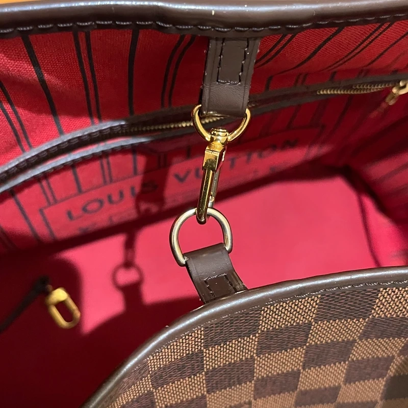 LOUIS VUITTON neverfull MM damier ébène LUXE DE SECONDE MAIN AUTHENTIQUE CERTIFICAT D'AUTHENTICITE ENTRUPY. SAC DE LUXE D'OCCASION PAS CHER LOUIS VUITTON FULL SET