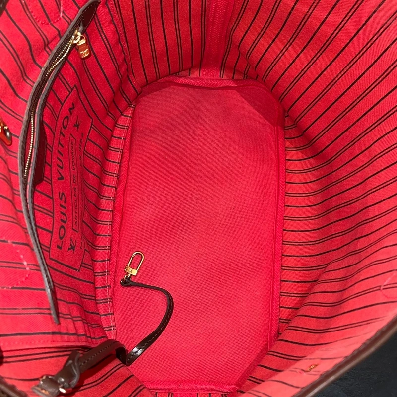 LOUIS VUITTON neverfull MM damier ébène LUXE DE SECONDE MAIN AUTHENTIQUE CERTIFICAT D'AUTHENTICITE ENTRUPY. SAC DE LUXE D'OCCASION PAS CHER LOUIS VUITTON FULL SET