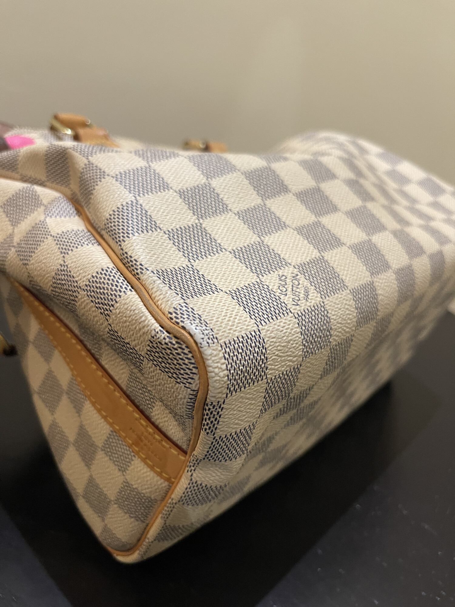 Louis Vuitton speedy 25 bandoulière damier azur LUXE DE SECONDE MAIN AUTHENTIQUE CERTIFICAT D'AUTHENTICITE ENTRUPY. SAC DE LUXE D'OCCASION PAS CHER LOUIS VUITTON FULL SET