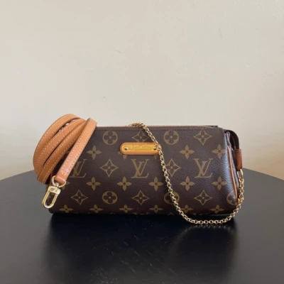 Louis Vuitton Eva monogram LUXE DE SECONDE MAIN AUTHENTIQUE CERTIFICAT D'AUTHENTICITE ENTRUPY. SAC DE LUXE D'OCCASION PAS CHER LOUIS VUITTON FULL SET