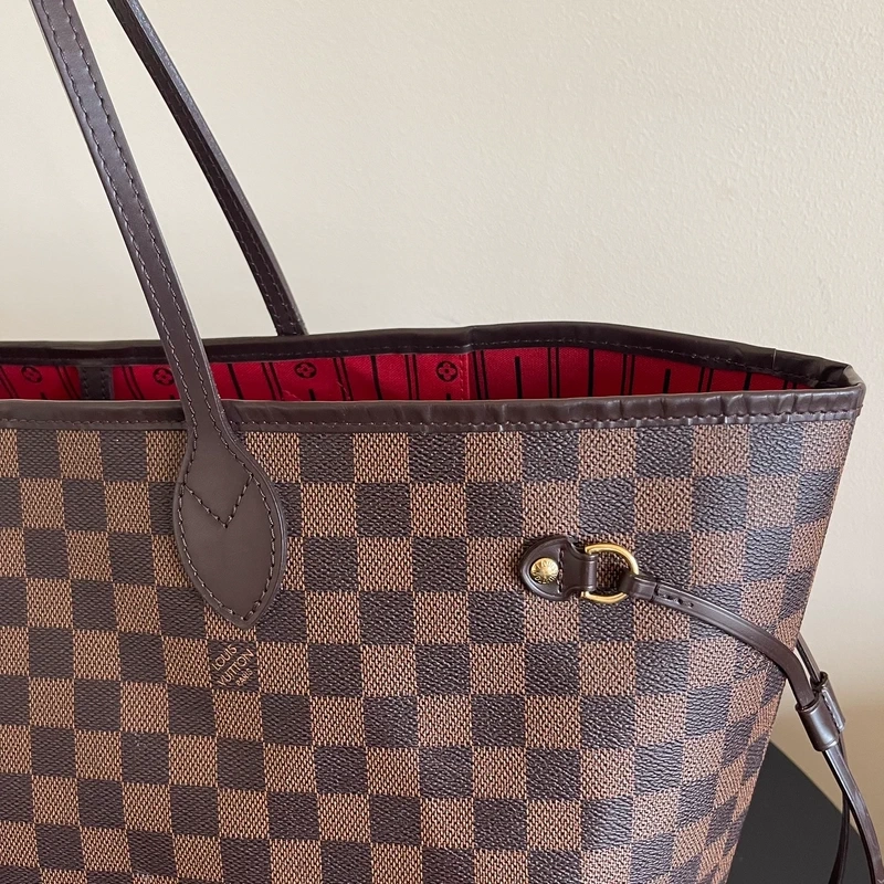 LOUIS VUITTON neverfull GM damier ébène LUXE DE SECONDE MAIN AUTHENTIQUE CERTIFICAT D'AUTHENTICITE ENTRUPY. SAC DE LUXE D'OCCASION PAS CHER LOUIS VUITTON FULL SET