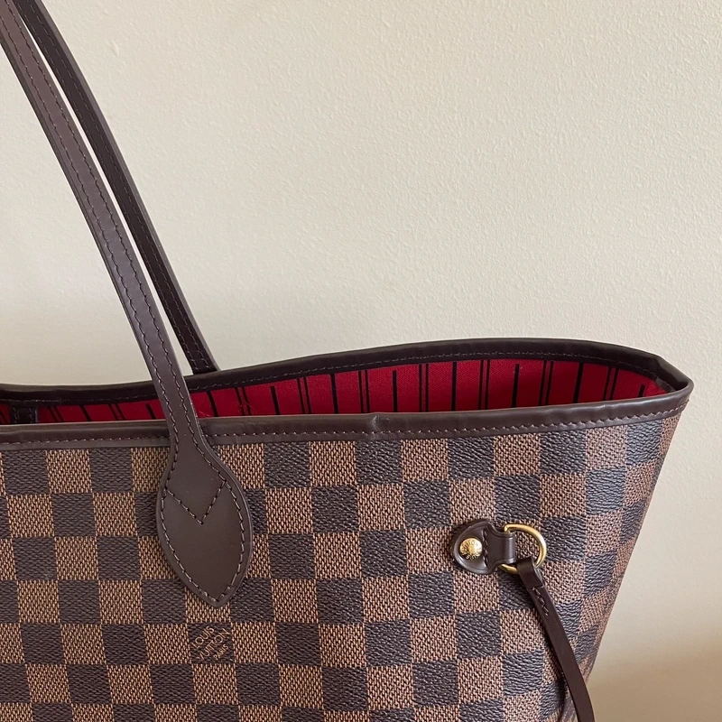 LOUIS VUITTON neverfull GM damier ébène LUXE DE SECONDE MAIN AUTHENTIQUE CERTIFICAT D'AUTHENTICITE ENTRUPY. SAC DE LUXE D'OCCASION PAS CHER LOUIS VUITTON FULL SET