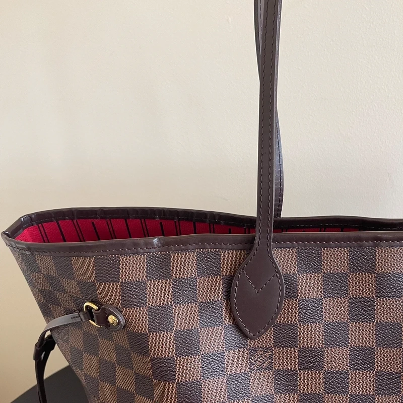LOUIS VUITTON neverfull GM damier ébène LUXE DE SECONDE MAIN AUTHENTIQUE CERTIFICAT D'AUTHENTICITE ENTRUPY. SAC DE LUXE D'OCCASION PAS CHER LOUIS VUITTON FULL SET