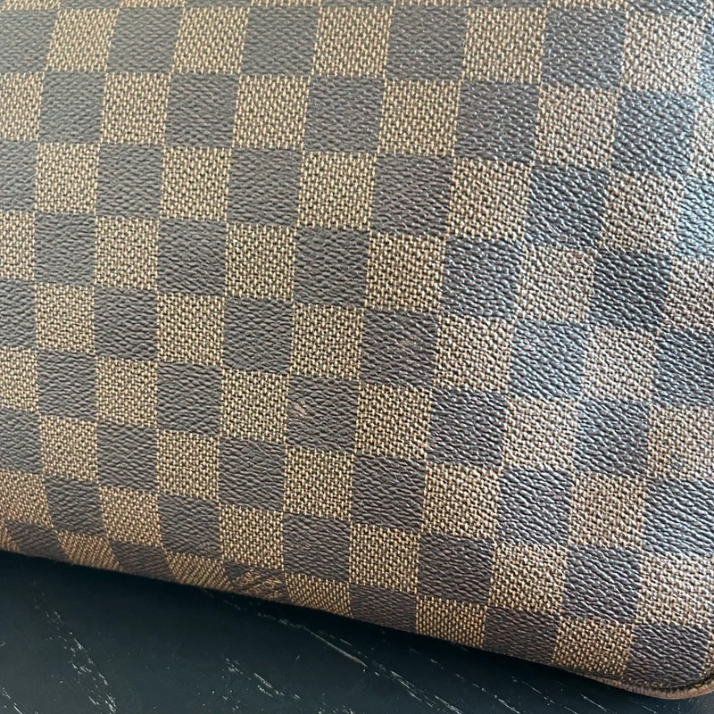 LOUIS VUITTON neverfull GM damier ébène LUXE DE SECONDE MAIN AUTHENTIQUE CERTIFICAT D'AUTHENTICITE ENTRUPY. SAC DE LUXE D'OCCASION PAS CHER LOUIS VUITTON FULL SET