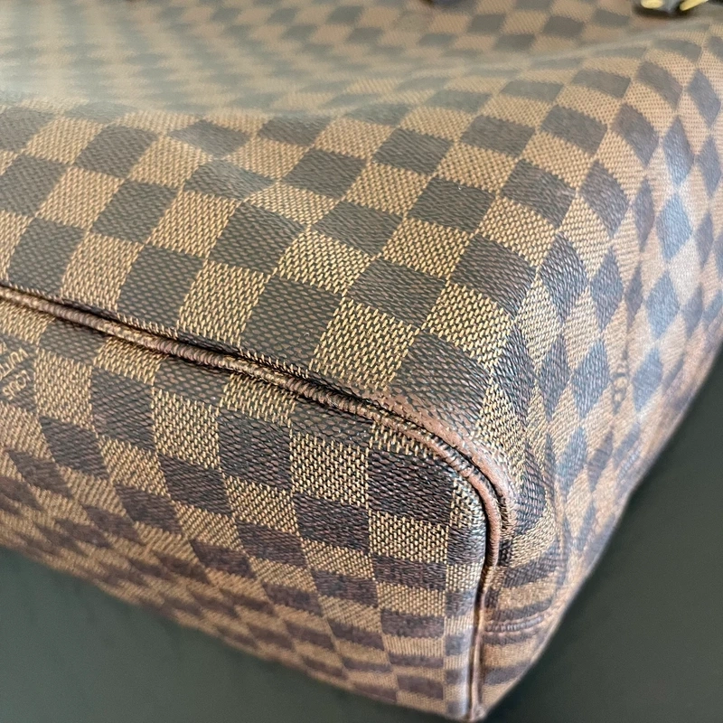 LOUIS VUITTON neverfull GM damier ébène LUXE DE SECONDE MAIN AUTHENTIQUE CERTIFICAT D'AUTHENTICITE ENTRUPY. SAC DE LUXE D'OCCASION PAS CHER LOUIS VUITTON FULL SET