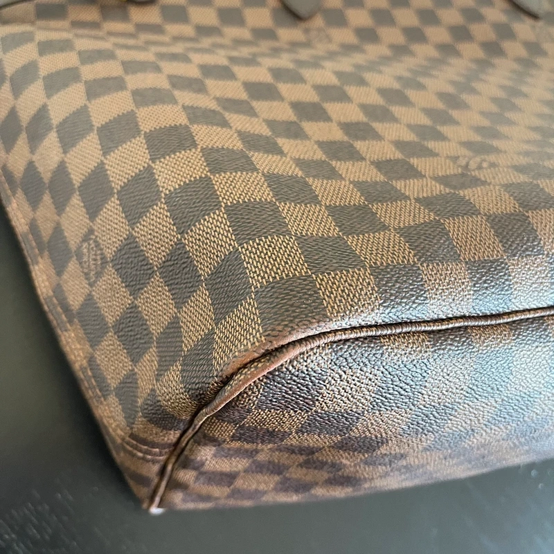 LOUIS VUITTON neverfull GM damier ébène LUXE DE SECONDE MAIN AUTHENTIQUE CERTIFICAT D'AUTHENTICITE ENTRUPY. SAC DE LUXE D'OCCASION PAS CHER LOUIS VUITTON FULL SET