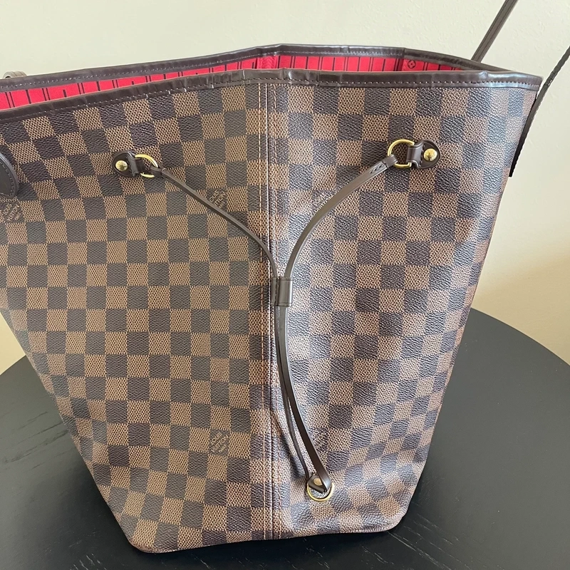 LOUIS VUITTON neverfull GM damier ébène LUXE DE SECONDE MAIN AUTHENTIQUE CERTIFICAT D'AUTHENTICITE ENTRUPY. SAC DE LUXE D'OCCASION PAS CHER LOUIS VUITTON FULL SET