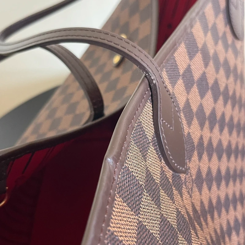 LOUIS VUITTON neverfull GM damier ébène LUXE DE SECONDE MAIN AUTHENTIQUE CERTIFICAT D'AUTHENTICITE ENTRUPY. SAC DE LUXE D'OCCASION PAS CHER LOUIS VUITTON FULL SET