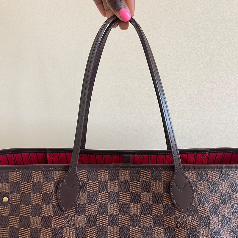 LOUIS VUITTON neverfull GM damier ébène LUXE DE SECONDE MAIN AUTHENTIQUE CERTIFICAT D'AUTHENTICITE ENTRUPY. SAC DE LUXE D'OCCASION PAS CHER LOUIS VUITTON FULL SET