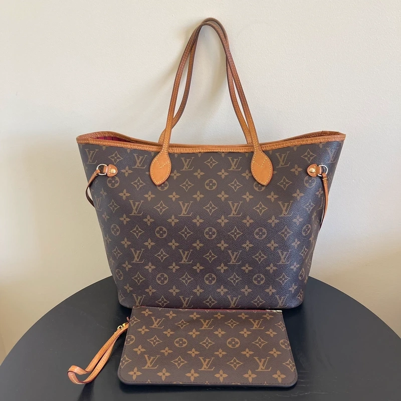 LOUIS VUITTON neverfull MM pivoine LUXE DE SECONDE MAIN AUTHENTIQUE CERTIFICAT D'AUTHENTICITE ENTRUPY. SAC DE LUXE D'OCCASION PAS CHER LOUIS VUITTON FULL SET
