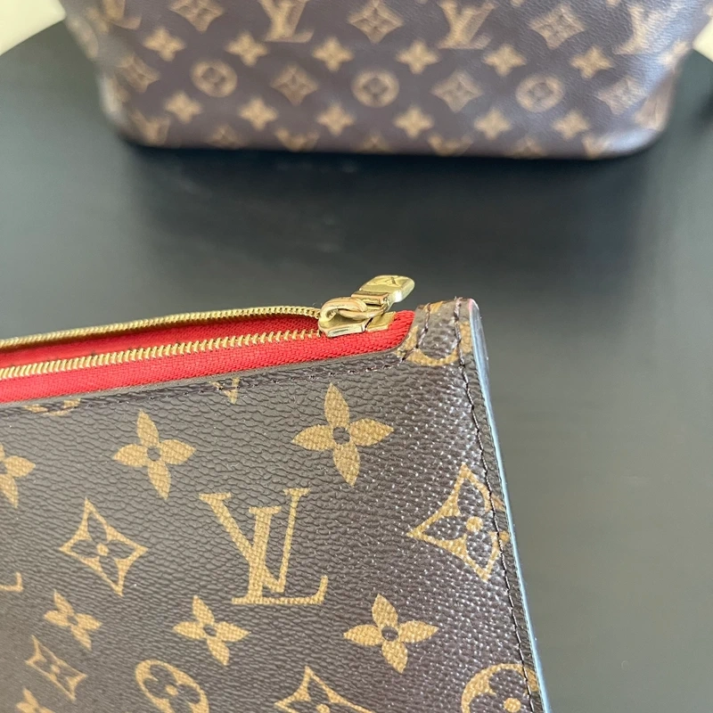 LOUIS VUITTON neverfull MM pivoine LUXE DE SECONDE MAIN AUTHENTIQUE CERTIFICAT D'AUTHENTICITE ENTRUPY. SAC DE LUXE D'OCCASION PAS CHER LOUIS VUITTON FULL SET