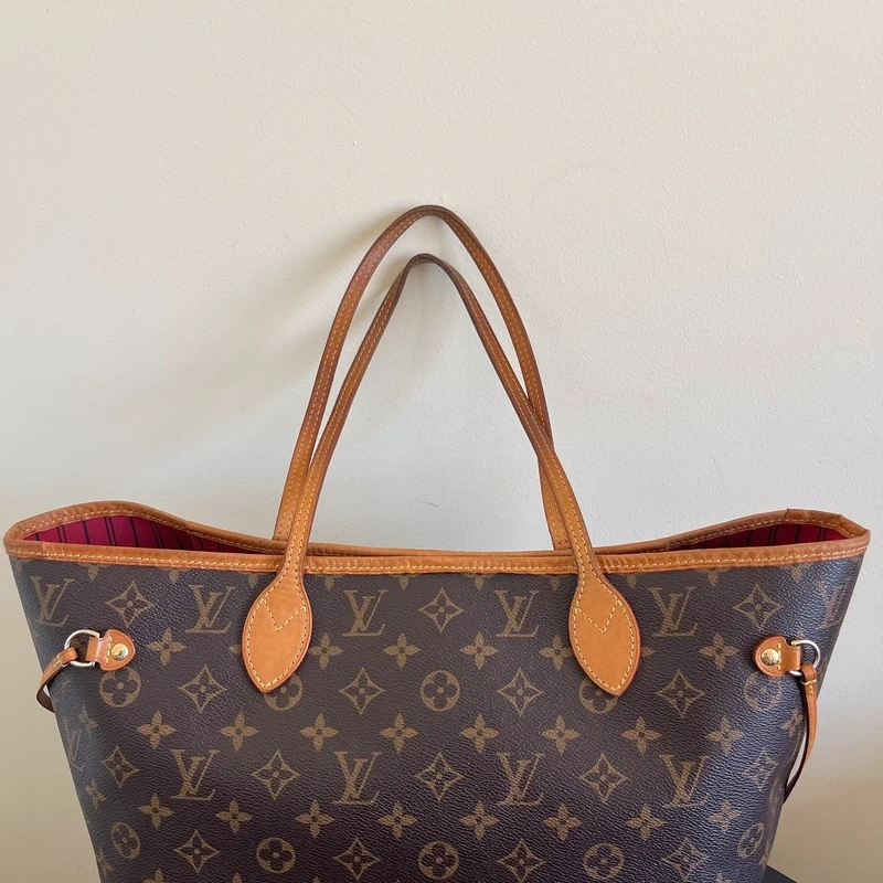 LOUIS VUITTON neverfull MM pivoine LUXE DE SECONDE MAIN AUTHENTIQUE CERTIFICAT D'AUTHENTICITE ENTRUPY. SAC DE LUXE D'OCCASION PAS CHER LOUIS VUITTON FULL SET