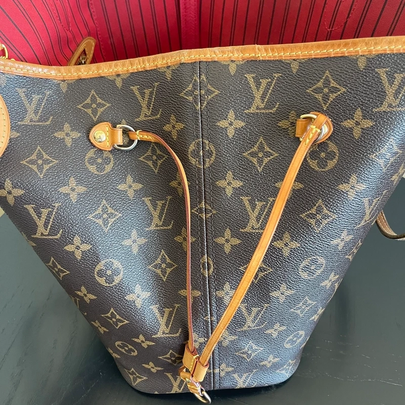 LOUIS VUITTON neverfull MM pivoine LUXE DE SECONDE MAIN AUTHENTIQUE CERTIFICAT D'AUTHENTICITE ENTRUPY. SAC DE LUXE D'OCCASION PAS CHER LOUIS VUITTON FULL SET