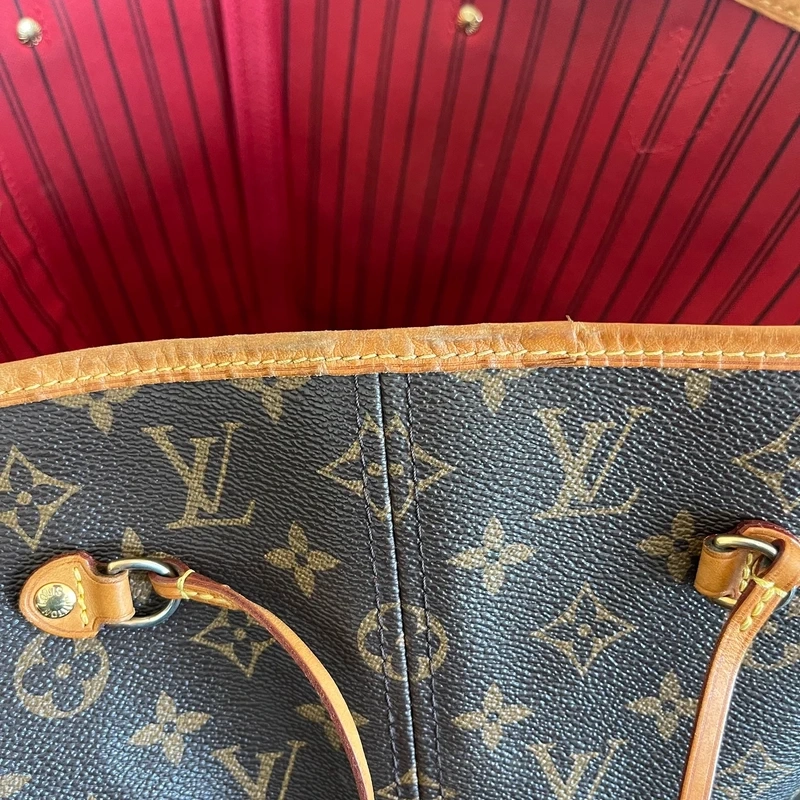 LOUIS VUITTON neverfull MM pivoine LUXE DE SECONDE MAIN AUTHENTIQUE CERTIFICAT D'AUTHENTICITE ENTRUPY. SAC DE LUXE D'OCCASION PAS CHER LOUIS VUITTON FULL SET