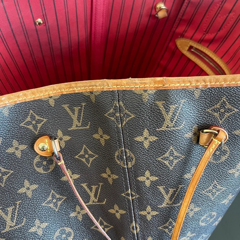 LOUIS VUITTON neverfull MM pivoine LUXE DE SECONDE MAIN AUTHENTIQUE CERTIFICAT D'AUTHENTICITE ENTRUPY. SAC DE LUXE D'OCCASION PAS CHER LOUIS VUITTON FULL SET