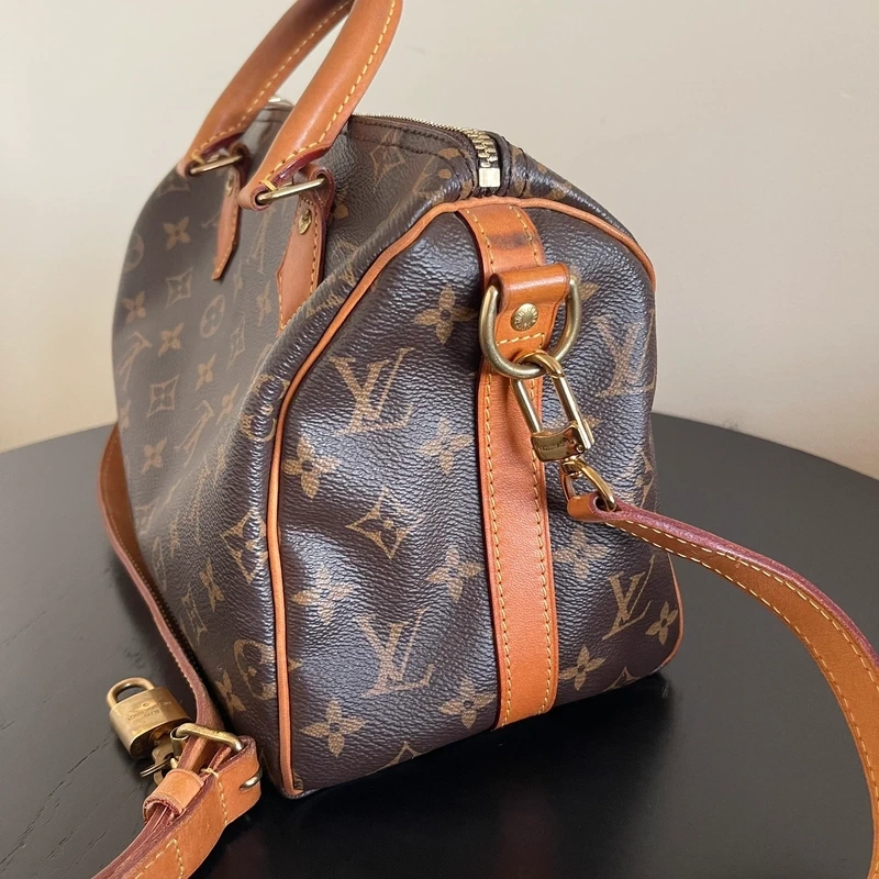 LOUIS VUITTON speedy 25 monogram LUXE DE SECONDE MAIN AUTHENTIQUE CERTIFICAT D'AUTHENTICITE ENTRUPY. SAC DE LUXE D'OCCASION PAS CHER LOUIS VUITTON FULL SET