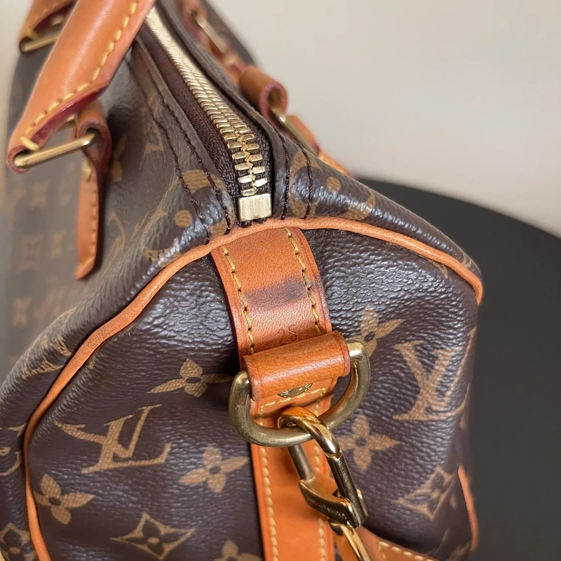 LOUIS VUITTON speedy 25 monogram LUXE DE SECONDE MAIN AUTHENTIQUE CERTIFICAT D'AUTHENTICITE ENTRUPY. SAC DE LUXE D'OCCASION PAS CHER LOUIS VUITTON FULL SET