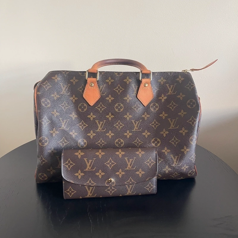 Louis Vuitton speedy 35 + Emilie monogram LUXE DE SECONDE MAIN AUTHENTIQUE CERTIFICAT D'AUTHENTICITE ENTRUPY. SAC DE LUXE D'OCCASION PAS CHER LOUIS VUITTON FULL SET