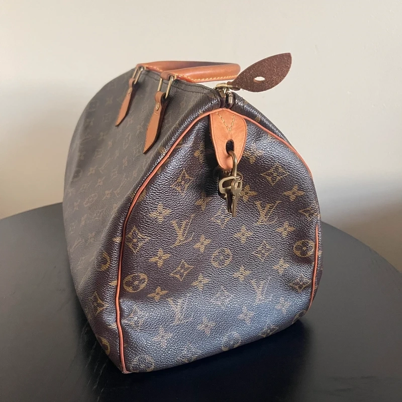 Louis Vuitton speedy 35 + Emilie monogram LUXE DE SECONDE MAIN AUTHENTIQUE CERTIFICAT D'AUTHENTICITE ENTRUPY. SAC DE LUXE D'OCCASION PAS CHER LOUIS VUITTON FULL SET