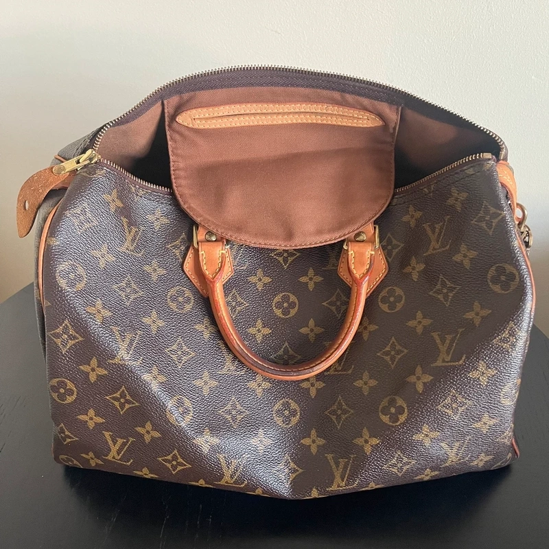 Louis Vuitton speedy 35 + Emilie monogram LUXE DE SECONDE MAIN AUTHENTIQUE CERTIFICAT D'AUTHENTICITE ENTRUPY. SAC DE LUXE D'OCCASION PAS CHER LOUIS VUITTON FULL SET