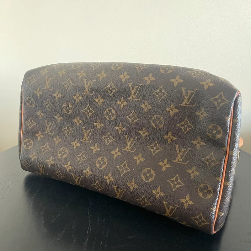 Louis Vuitton speedy 35 + Emilie monogram LUXE DE SECONDE MAIN AUTHENTIQUE CERTIFICAT D'AUTHENTICITE ENTRUPY. SAC DE LUXE D'OCCASION PAS CHER LOUIS VUITTON FULL SET