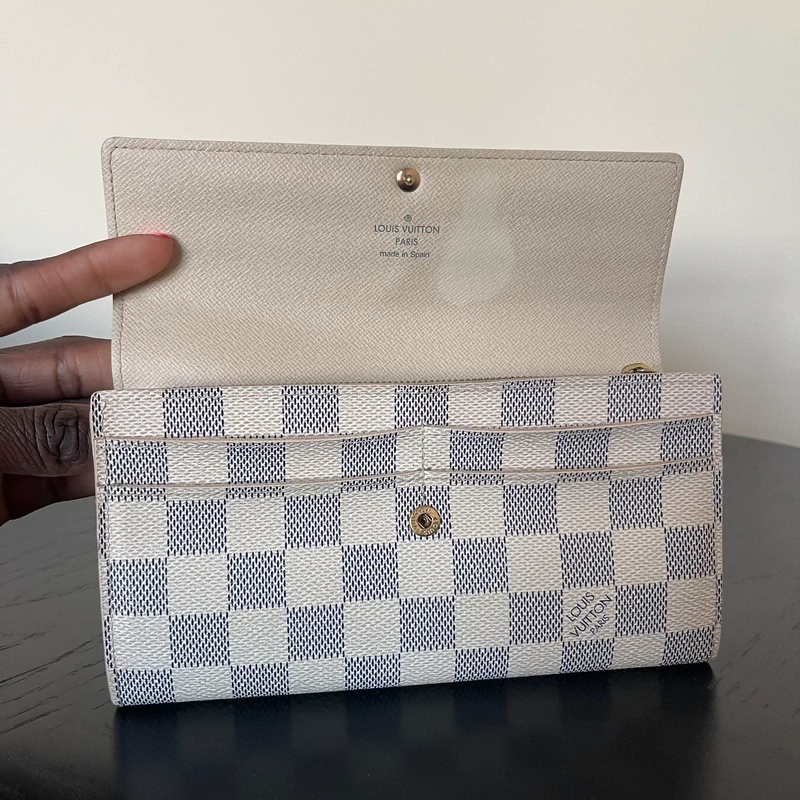 Louis Vuitton Sarah damier azur LUXE DE SECONDE MAIN AUTHENTIQUE CERTIFICAT D'AUTHENTICITE ENTRUPY. SAC DE LUXE D'OCCASION PAS CHER LOUIS VUITTON FULL SET.