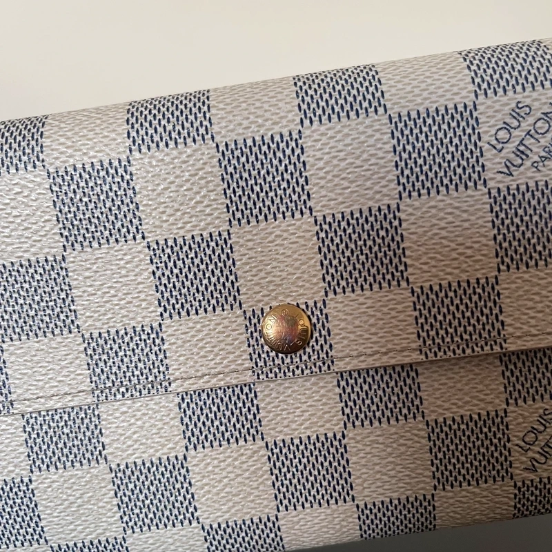 Louis Vuitton Sarah damier azur LUXE DE SECONDE MAIN AUTHENTIQUE CERTIFICAT D'AUTHENTICITE ENTRUPY. SAC DE LUXE D'OCCASION PAS CHER LOUIS VUITTON FULL SET.