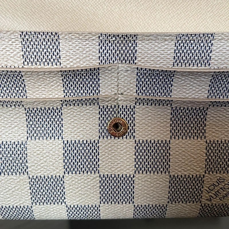 Louis Vuitton Sarah damier azur LUXE DE SECONDE MAIN AUTHENTIQUE CERTIFICAT D'AUTHENTICITE ENTRUPY. SAC DE LUXE D'OCCASION PAS CHER LOUIS VUITTON FULL SET.