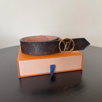 LOUIS VUITTON ceinture LV circle 35mm réversible LUXE DE SECONDE MAIN AUTHENTIQUE CERTIFICAT D'AUTHENTICITE ENTRUPY. SAC DE LUXE. LV FULL SET