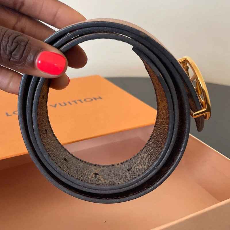 LOUIS VUITTON ceinture LV circle 35mm réversible LUXE DE SECONDE MAIN AUTHENTIQUE CERTIFICAT D'AUTHENTICITE ENTRUPY. SAC DE LUXE. LV FULL SET