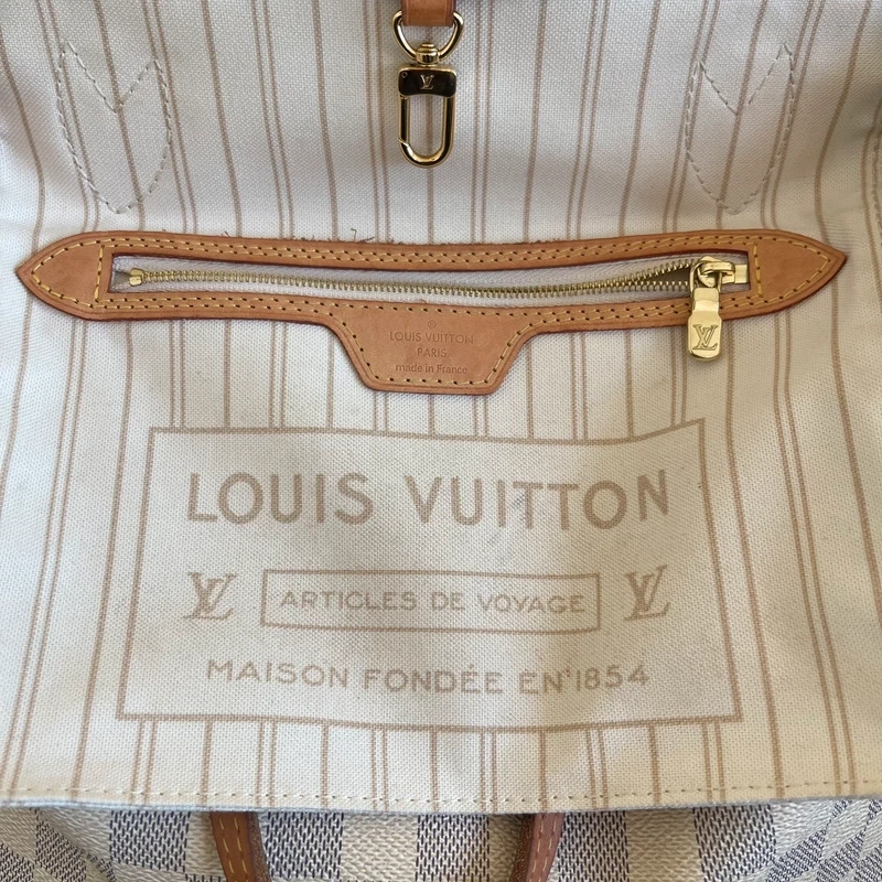 LOUIS VUITTON Neverfull PM Damier Azur LUXE DE SECONDE MAIN AUTHENTIQUE. SAC DE LUXE LV