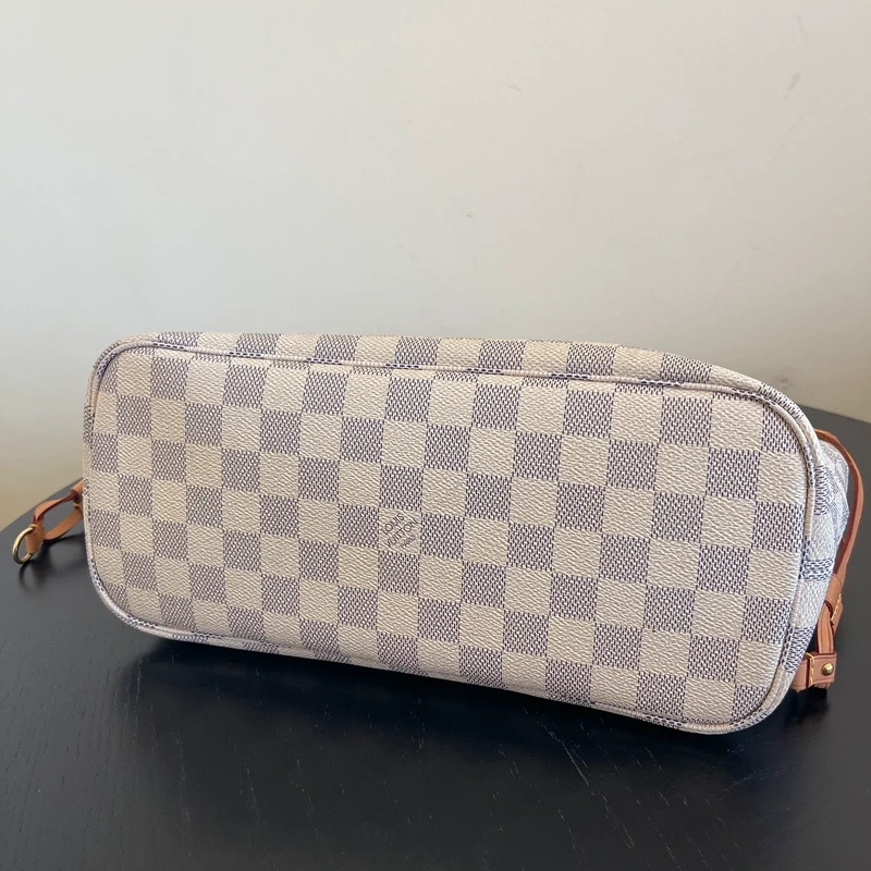 LOUIS VUITTON Neverfull PM Damier Azur LUXE DE SECONDE MAIN AUTHENTIQUE. SAC DE LUXE LV