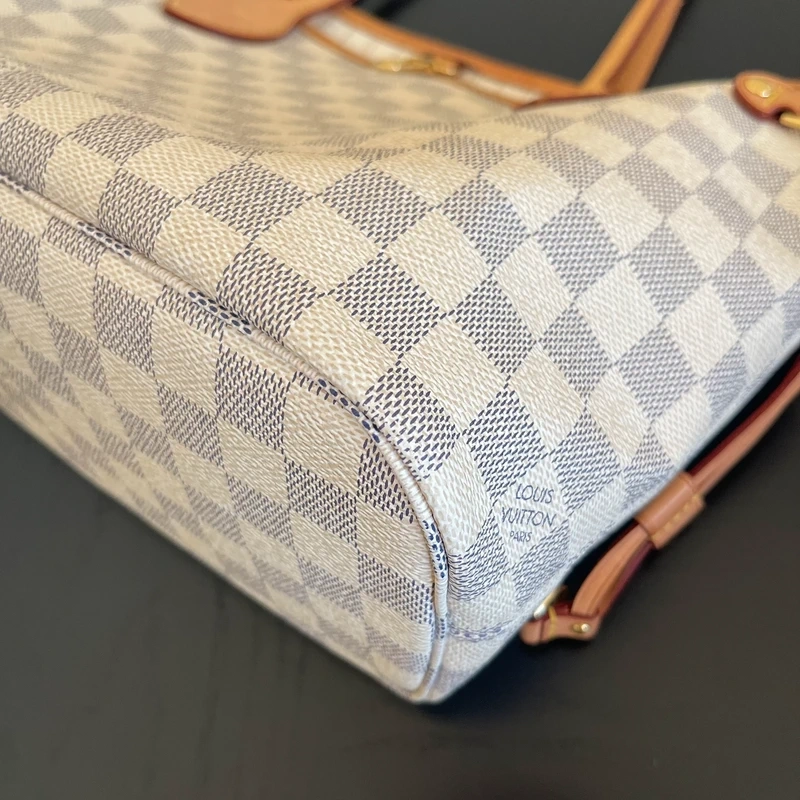 LOUIS VUITTON Neverfull PM Damier Azur LUXE DE SECONDE MAIN AUTHENTIQUE. SAC DE LUXE LV