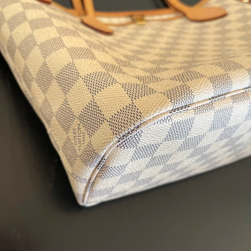 LOUIS VUITTON Neverfull PM Damier Azur LUXE DE SECONDE MAIN AUTHENTIQUE. SAC DE LUXE LV