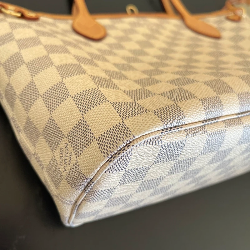 LOUIS VUITTON Neverfull PM Damier Azur LUXE DE SECONDE MAIN AUTHENTIQUE. SAC DE LUXE LV