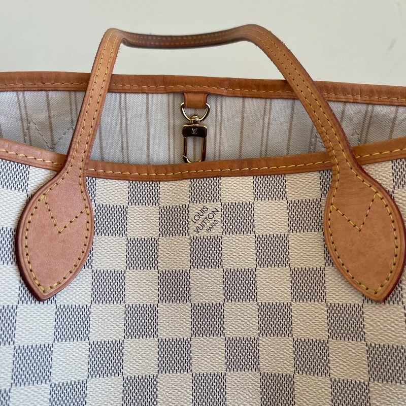 LOUIS VUITTON Neverfull PM Damier Azur LUXE DE SECONDE MAIN AUTHENTIQUE. SAC DE LUXE LV